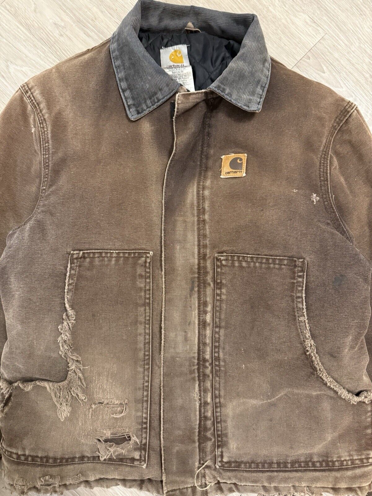 Rare Vintage Carhartt J22 DKB Brown Detroit Jacket – Small but Mighty Classic!